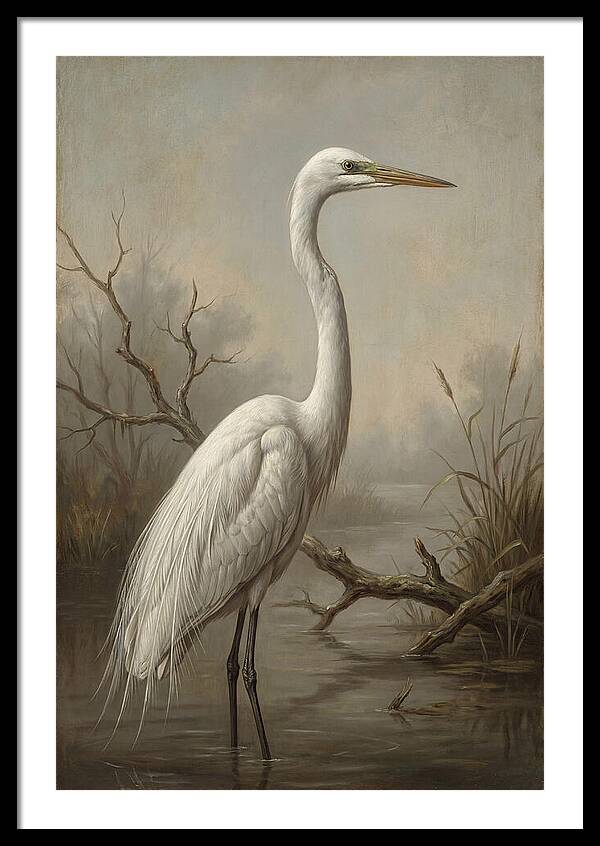 Elegant Egret In Tranquil Waters