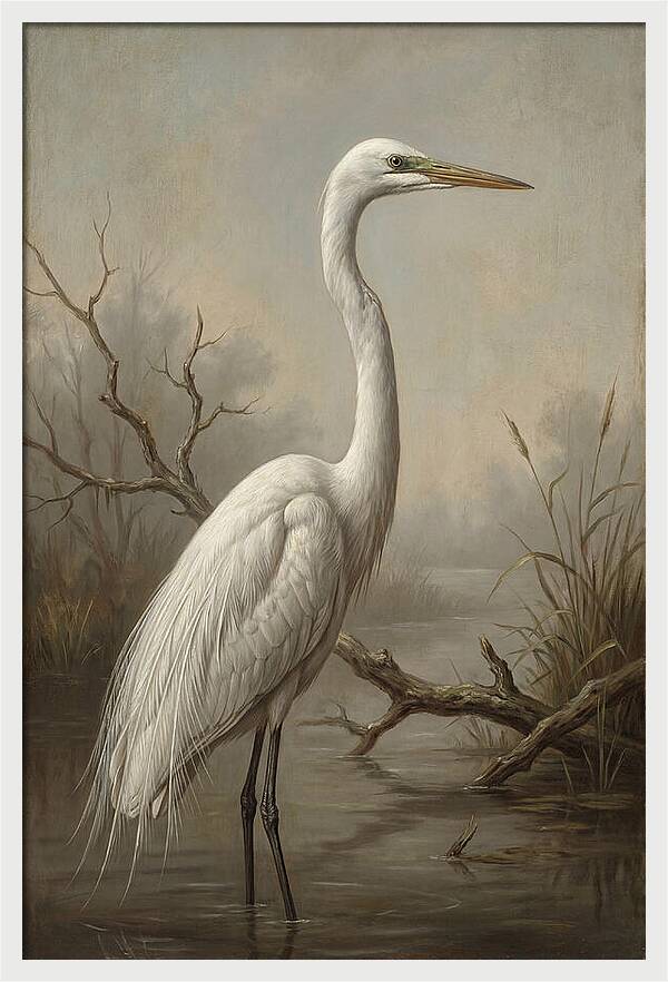 Elegant Egret In Tranquil Waters
