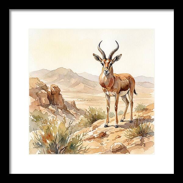 Elegant Gazelle Amidst Arid Terrain