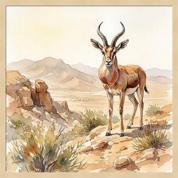 Elegant Gazelle Amidst Arid Terrain