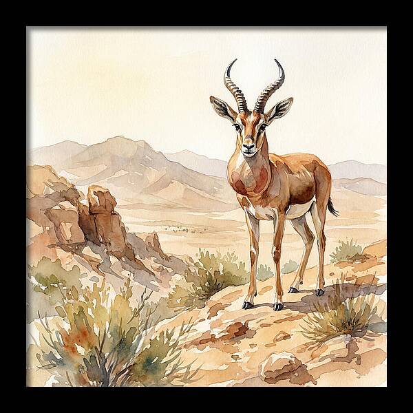 Elegant Gazelle Amidst Arid Terrain