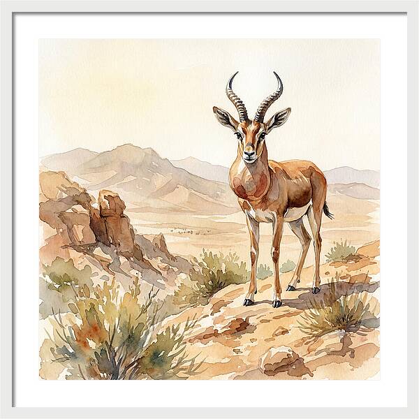 Elegant Gazelle Amidst Arid Terrain