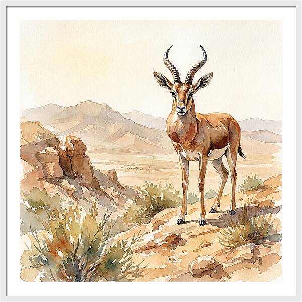 Elegant Gazelle Amidst Arid Terrain