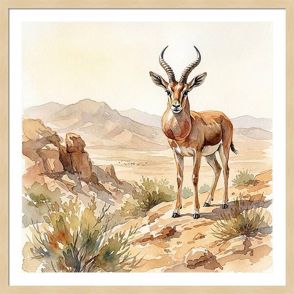 Elegant Gazelle Amidst Arid Terrain