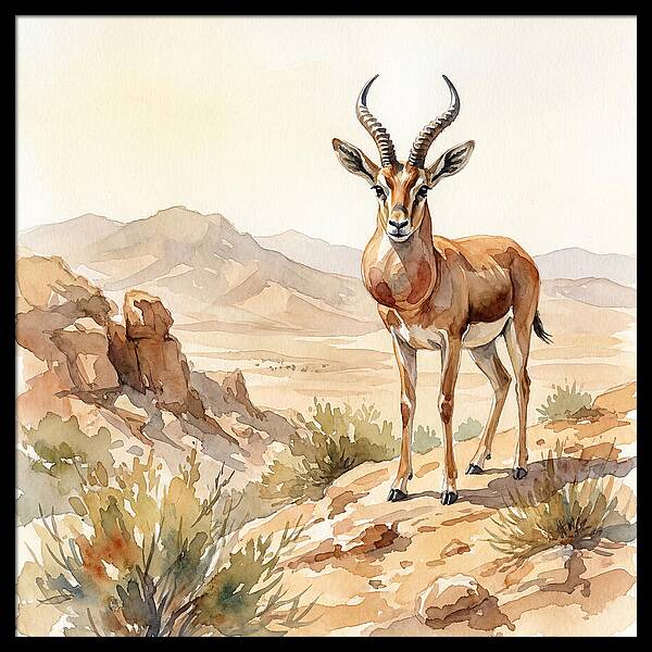 Elegant Gazelle Amidst Arid Terrain