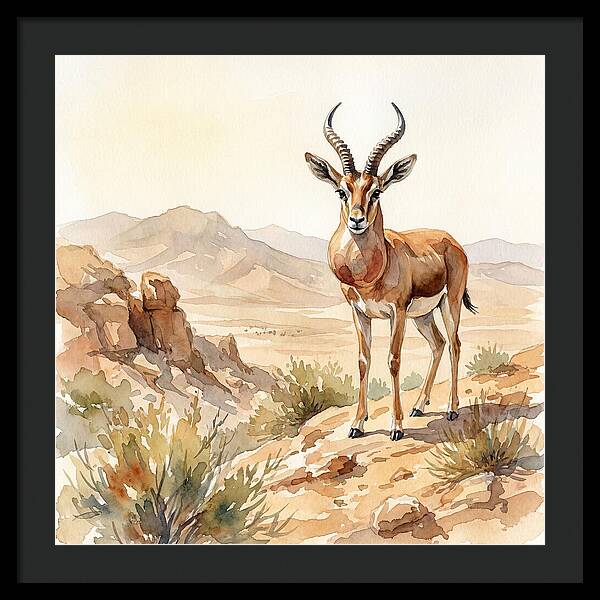 Elegant Gazelle Amidst Arid Terrain