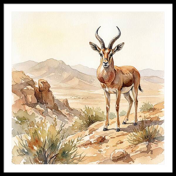 Elegant Gazelle Amidst Arid Terrain
