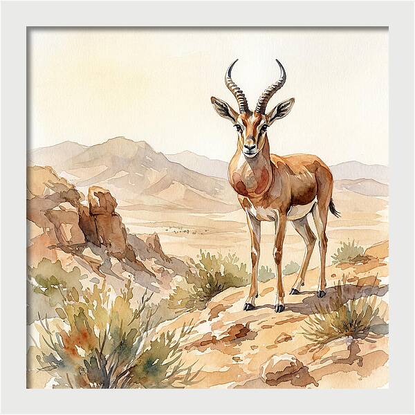 Elegant Gazelle Amidst Arid Terrain