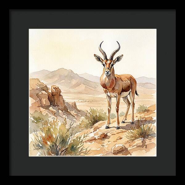 Elegant Gazelle Amidst Arid Terrain