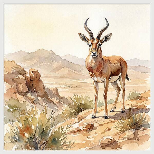 Elegant Gazelle Amidst Arid Terrain