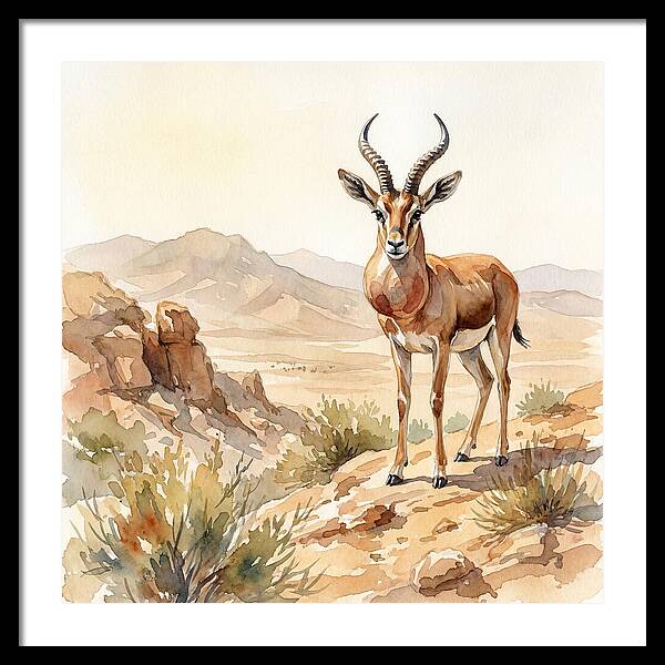 Elegant Gazelle Amidst Arid Terrain