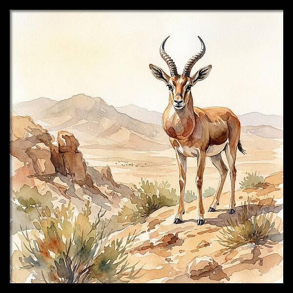 Elegant Gazelle Amidst Arid Terrain