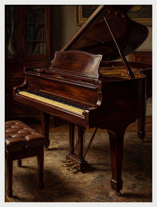 Elegant Grand Piano In A Cozy Room