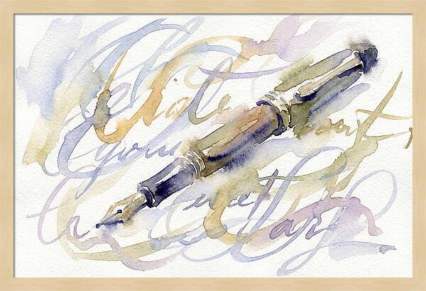 Elegant Pen In Watercolor