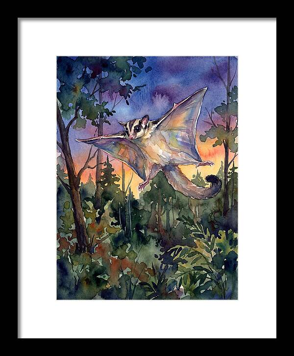 Elegant Sugar Glider In Flight