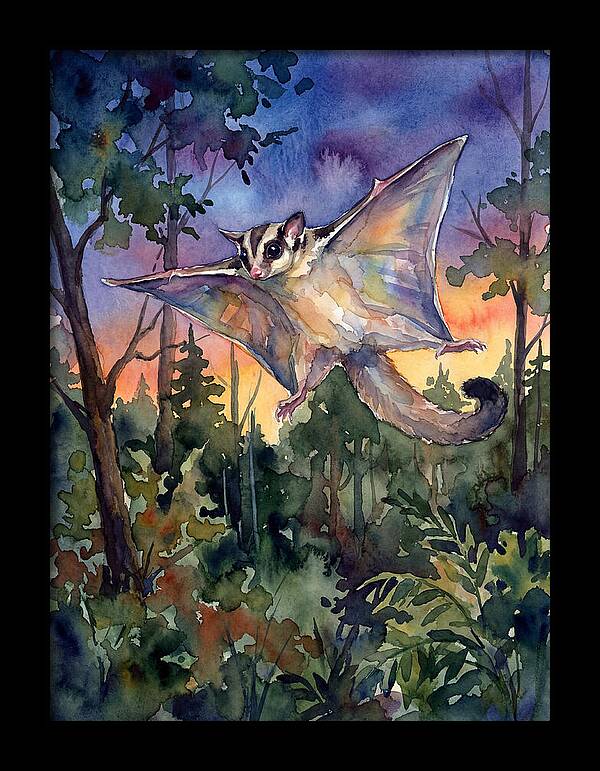 Elegant Sugar Glider In Flight