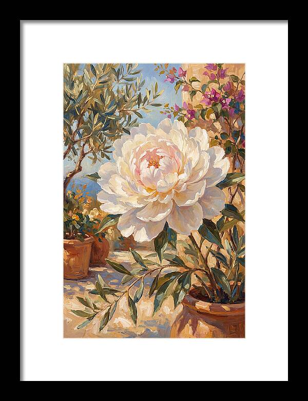 Elegant White Peony Blossom
