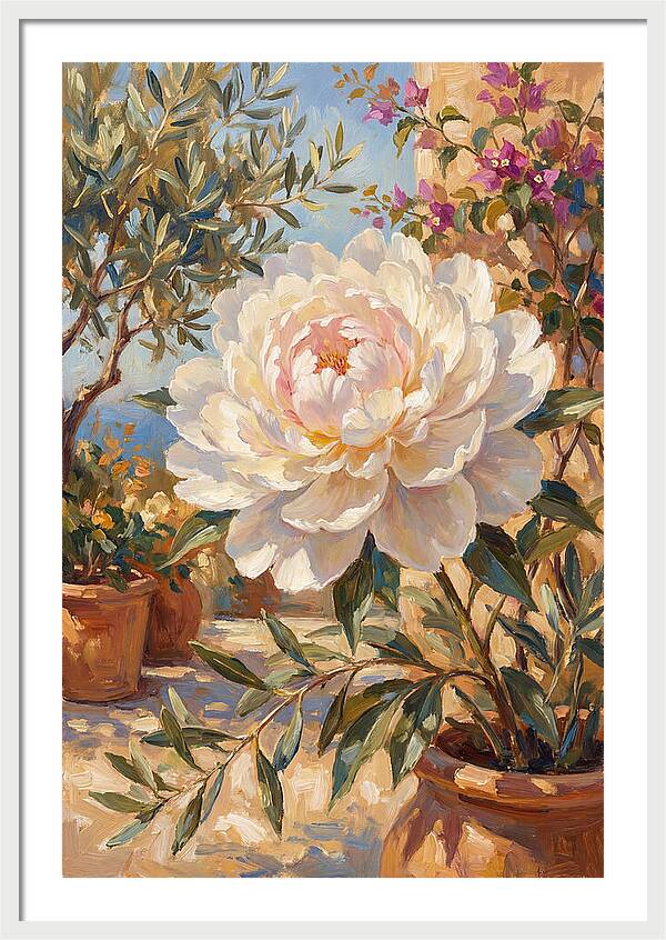 Elegant White Peony Blossom