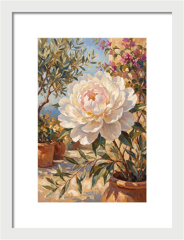 Elegant White Peony Blossom