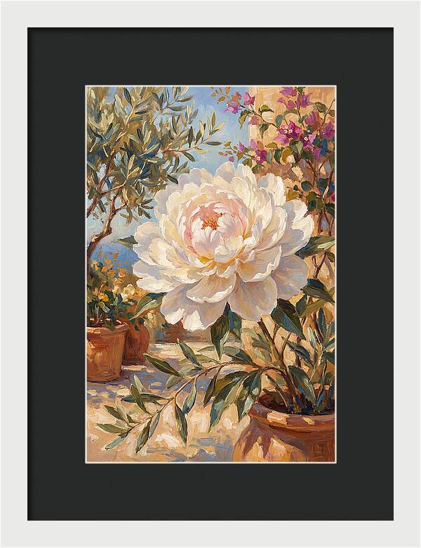 Elegant White Peony Blossom
