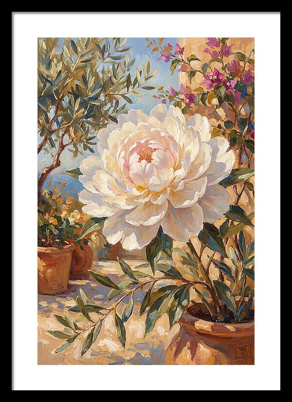 Elegant White Peony Blossom