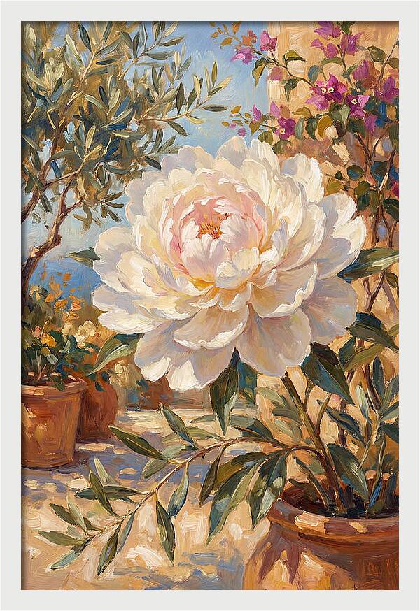 Elegant White Peony Blossom