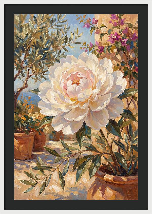 Elegant White Peony Blossom