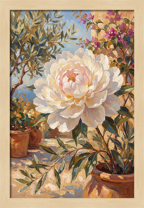 Elegant White Peony Blossom