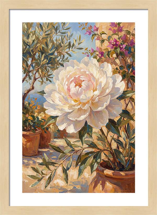 Elegant White Peony Blossom