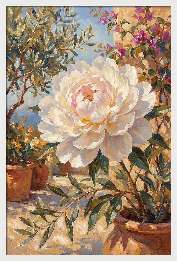 Elegant White Peony Blossom