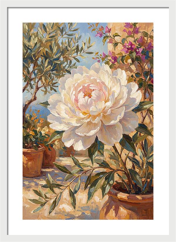Elegant White Peony Blossom