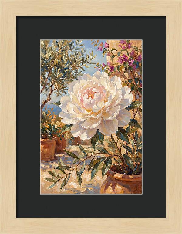 Elegant White Peony Blossom