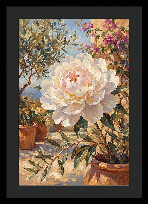 Elegant White Peony Blossom