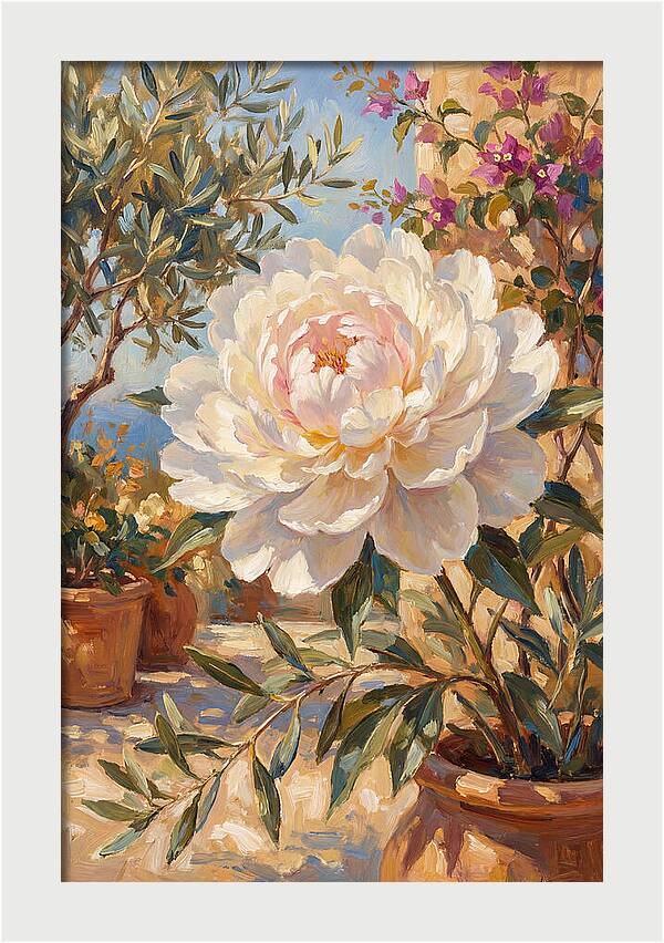 Elegant White Peony Blossom
