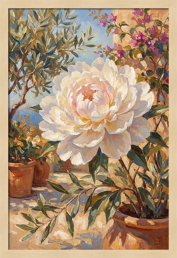 Elegant White Peony Blossom