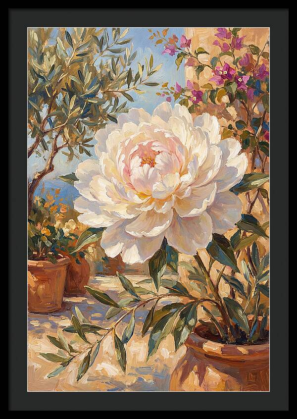 Elegant White Peony Blossom