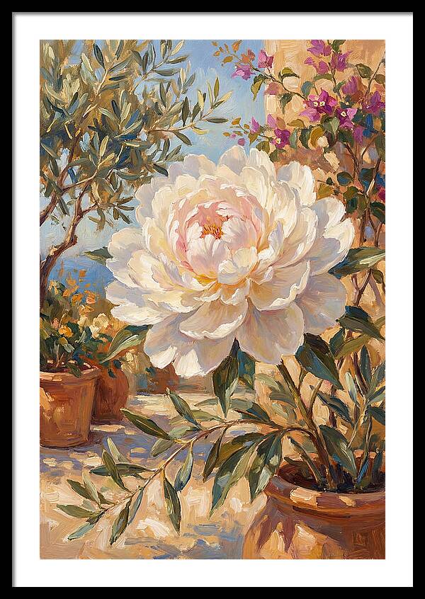 Elegant White Peony Blossom