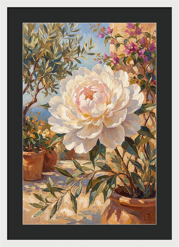 Elegant White Peony Blossom