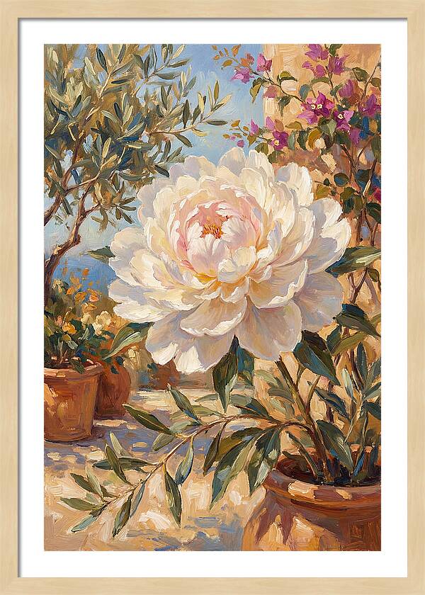 Elegant White Peony Blossom