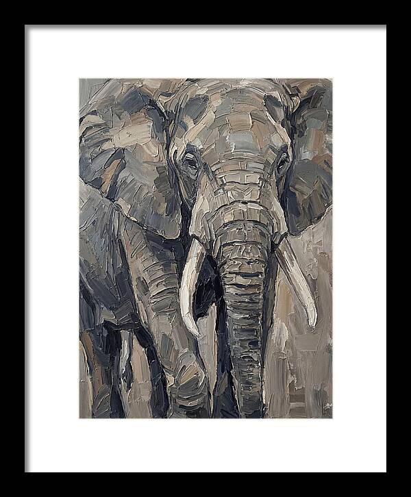 Elephant In Palette Knife Style