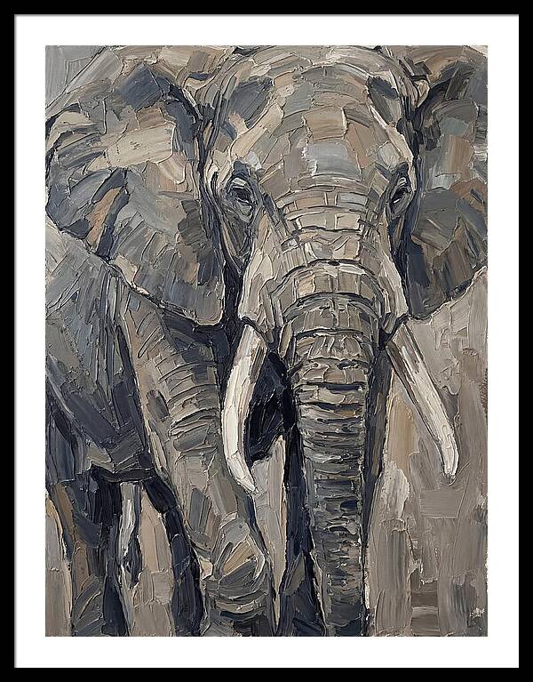 Elephant In Palette Knife Style