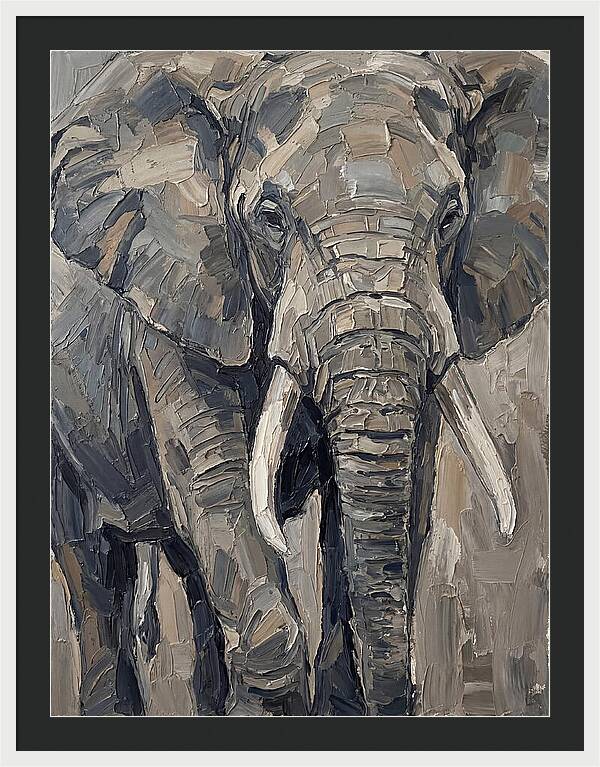 Elephant In Palette Knife Style