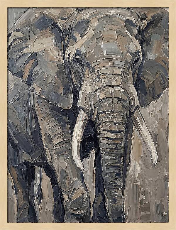 Elephant In Palette Knife Style