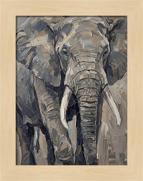 Elephant In Palette Knife Style