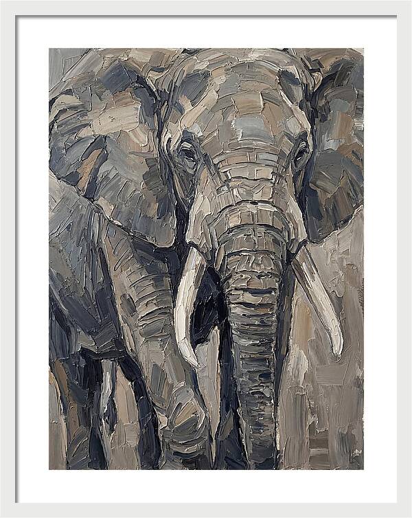 Elephant In Palette Knife Style