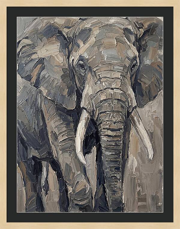 Elephant In Palette Knife Style