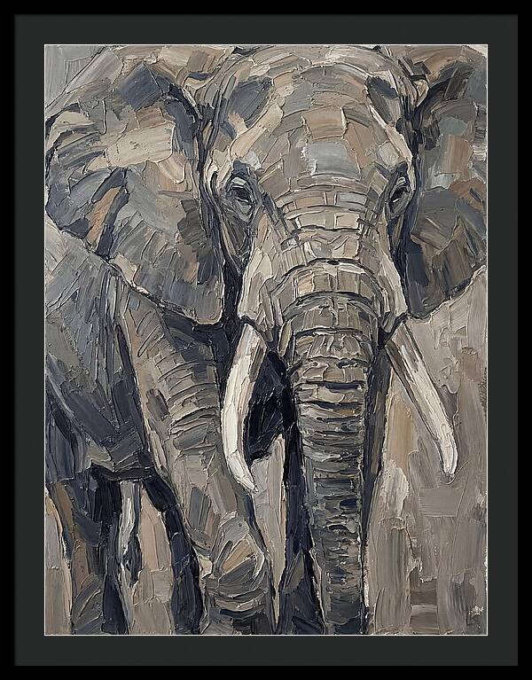 Elephant In Palette Knife Style