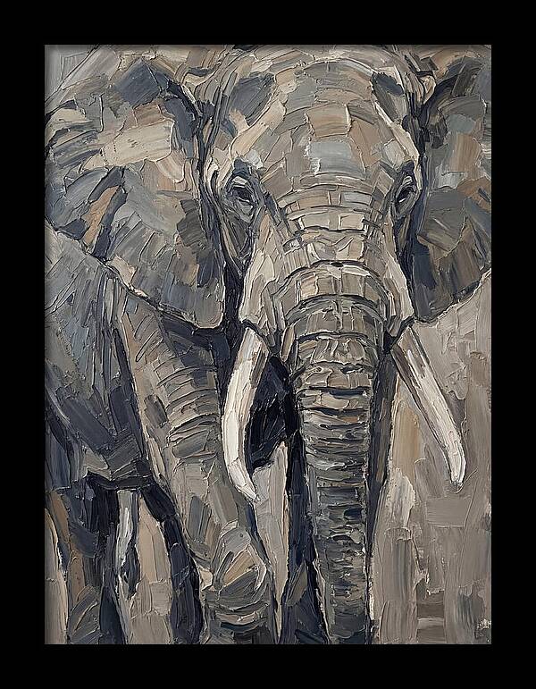 Elephant In Palette Knife Style