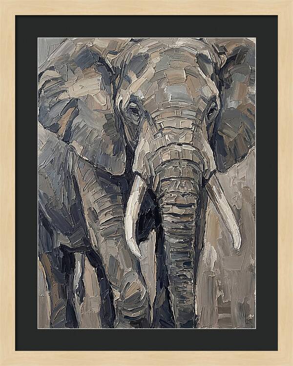 Elephant In Palette Knife Style