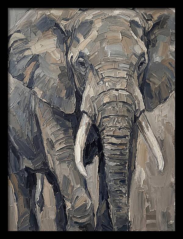Elephant In Palette Knife Style